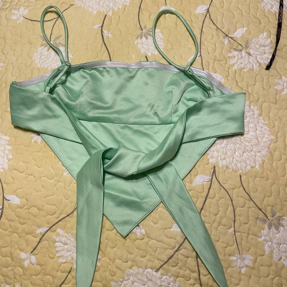 Princess Polly neon green scarf top with straps